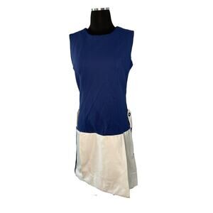 Vintage 1970s Drop Waist Navy Tennis Dress with Built-In Shorts – Size M